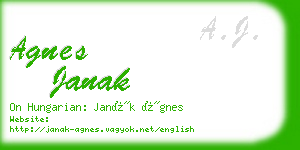 agnes janak business card